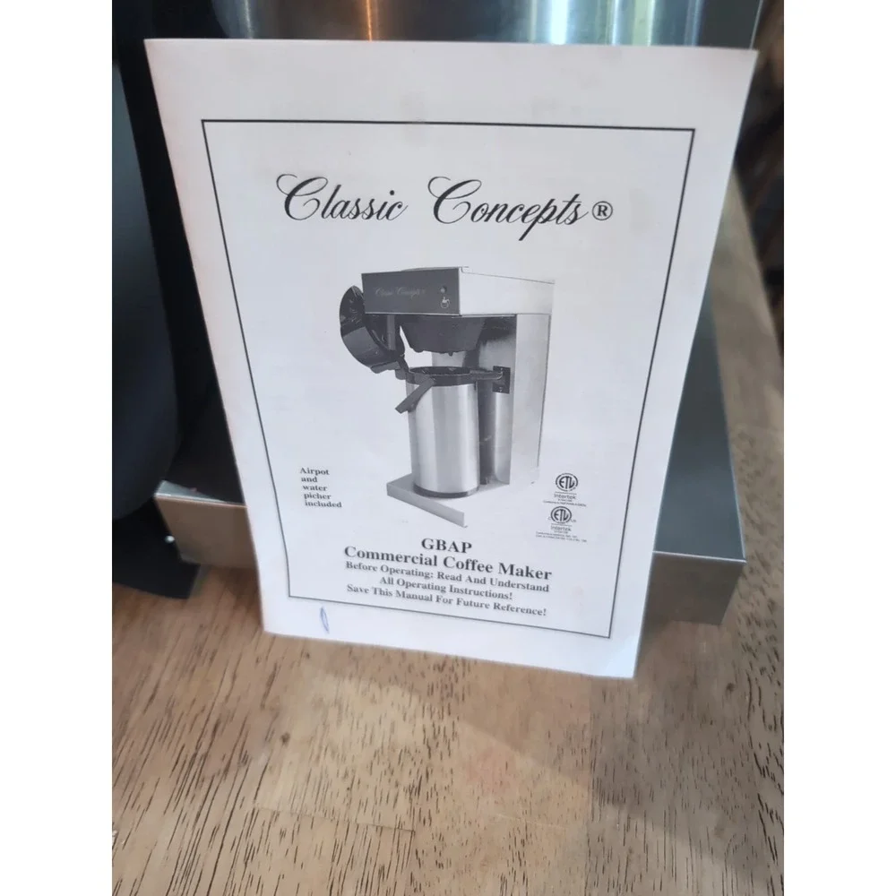 Classic‎ Concepts GBAP Commercial Coffee Maker With Airpot